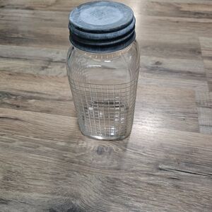 Glass Storage Jar with Gray Lid